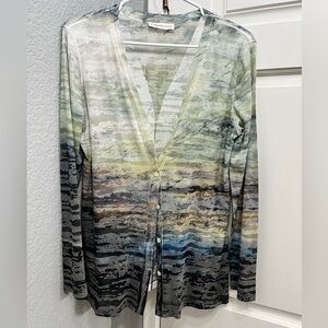 Coldwater Creek Green and Gray Cardigan